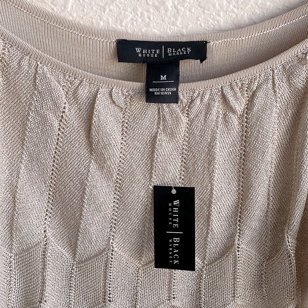 White House Black Market Layered Gold Tunic Top. - Picture 4 of 7